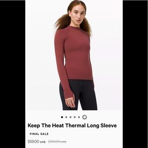 Lululemon Keep the heat thermal size M
